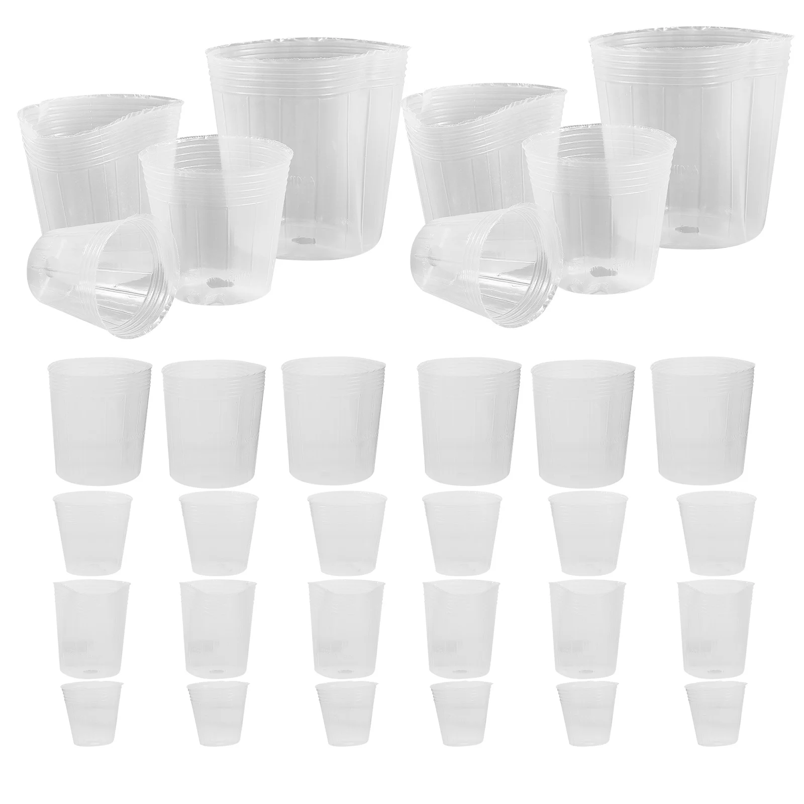 

Flower Pots with Drainage Hole Transparent Nursery Cup House Plants Gardening Seedling Trays Plastic Orchid