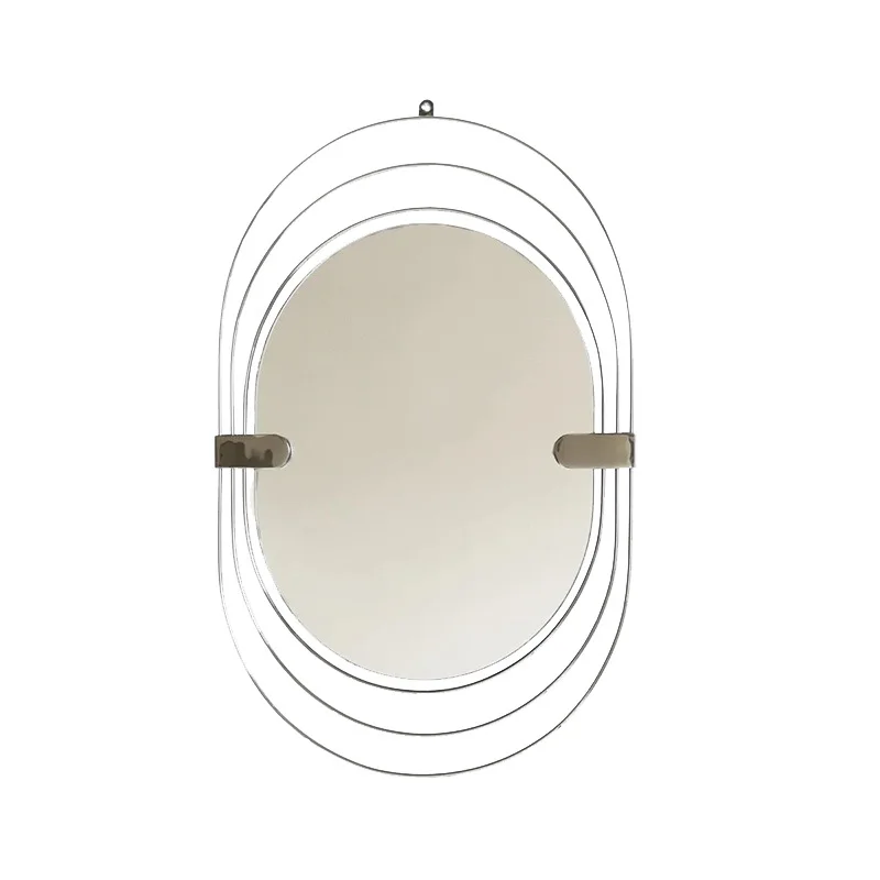 

Desktop stainless steel circular antique round mirror, dressing mirror, wall mounted high-definition mirror