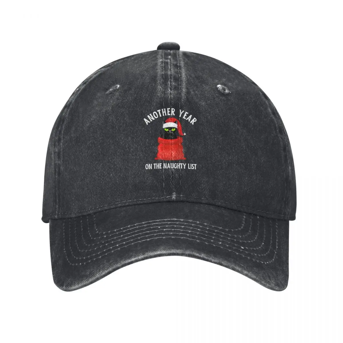 

Cat Christmas Another Year On The Naughty List - Christmas Cat Baseball Cap Sunhat Sun Cap Women Caps Men's