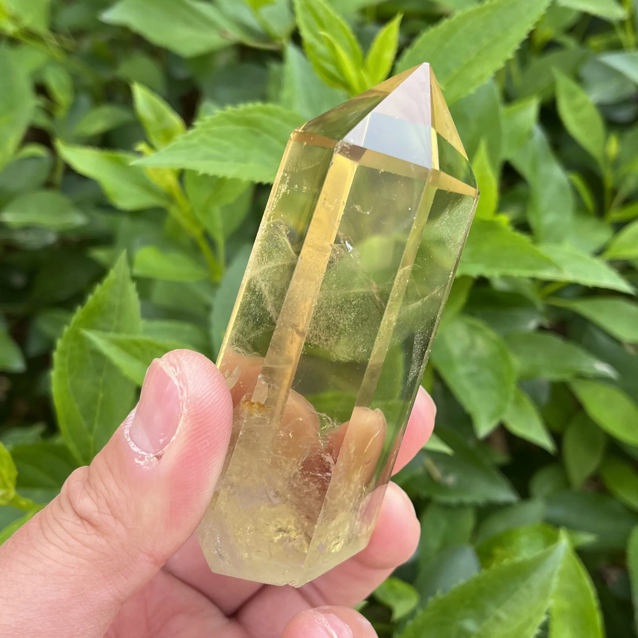 Natural Crystal Point Citrine Healing Obelisk Yellow Quartz Wand Beautiful Ornament for Home Decor Energy Stone Pyramid