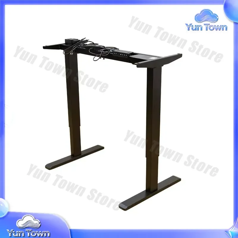 Adjustable Height Electric Standing Desk Frame Dual Motor Big Size Extending Table Frame Black Metal for Office Home