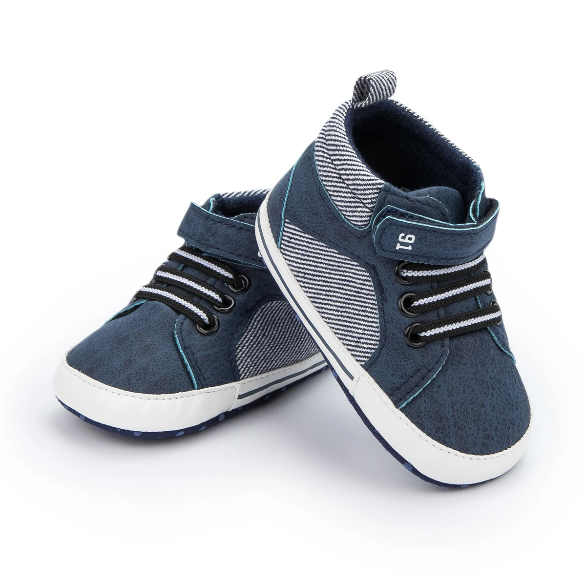 Meckior Baby Boy High-top Sneakers Newborn Infant Toddler Baby Casual Shoes Cotton Sole Anti-slip First Walkers Baby Girls Shoes