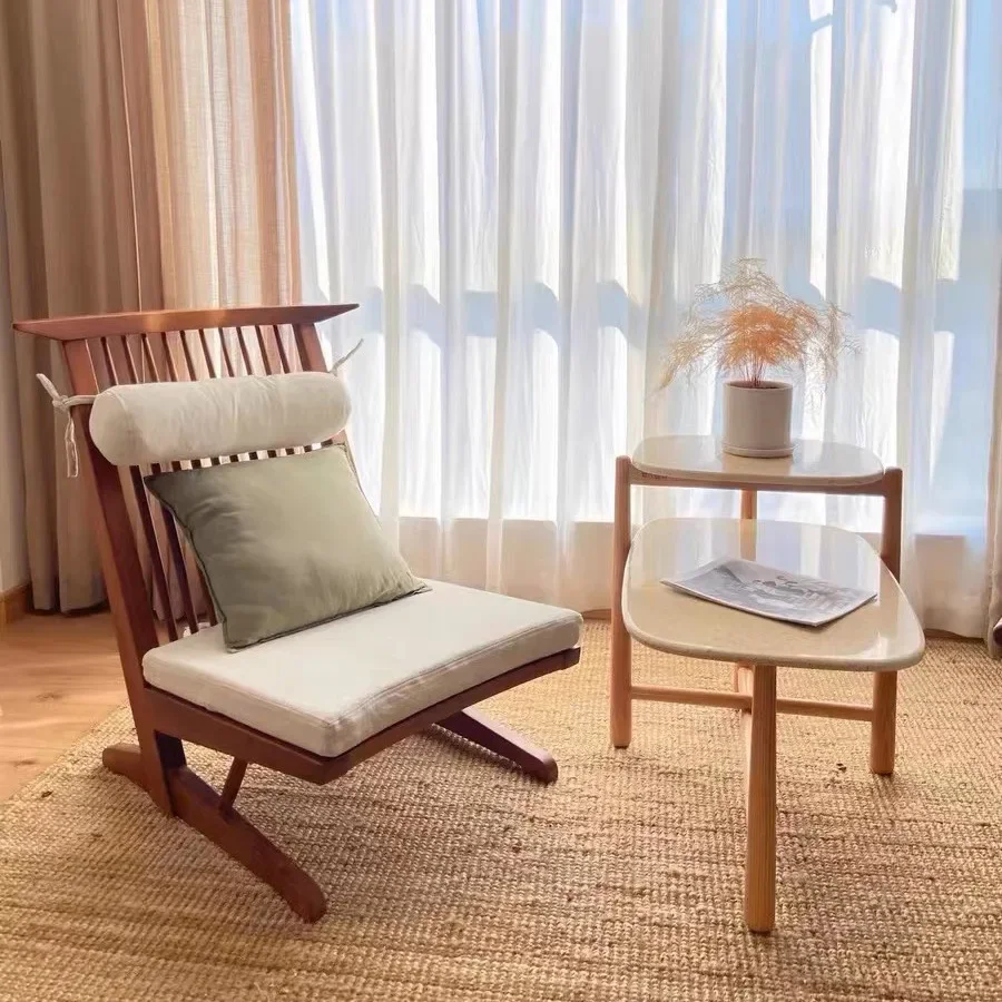 Japanese-style tatami leisure chair, Nakajima George recliner, solid wood sofa chair, and leisure chair on the balcony