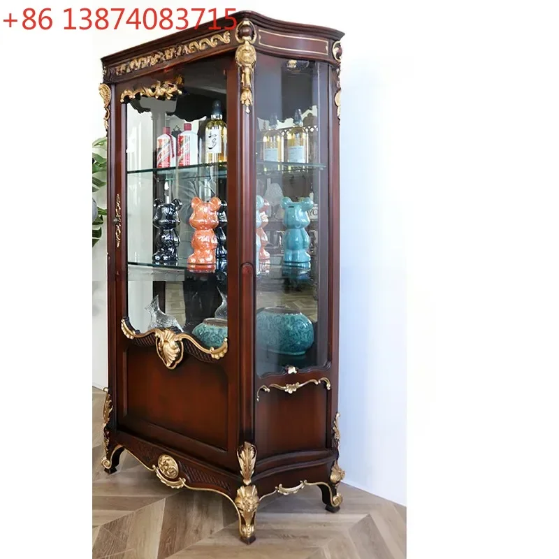 solid wood tenon and mortise restaurant wine cabinet French entrance display cabinet Customized decorative cabinet