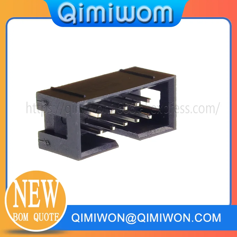 100 Pcs Box header IDC Socket 2.54mm 2x5 Pin 10 P Straight Male square pin 0.64mm 2 rows space 2.54