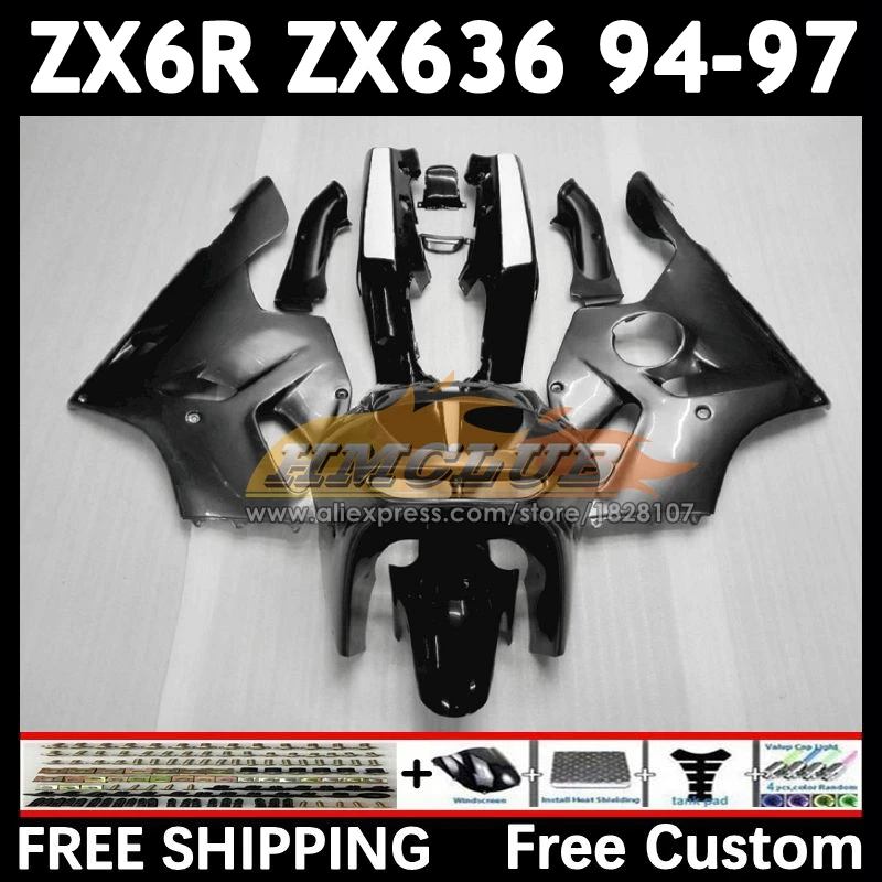 Bodys For KAWASAKI NINJA ZX 6R 636 ZX-636 1994 1995 1996 1997 151No.61 ZX600 ZX636 ZX-6R ZX6R 94 95 96 97 gloss grey Fairing