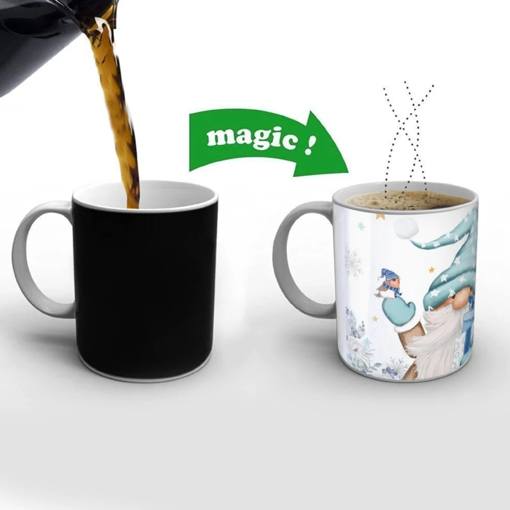 Merry-Christmas-Magic Hot Cold Heat Temperature Sensitive Color-Changing Coffee Tea Milk Mug Cup