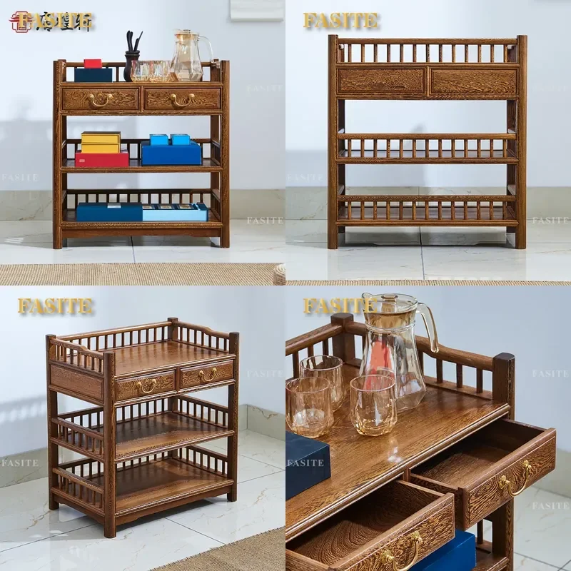 For Solid Wood Mahogany Chicken Wing Wood Dining Side Cabinet Chinese Antique Tea Storage Cupboard Living Room Meal Prep