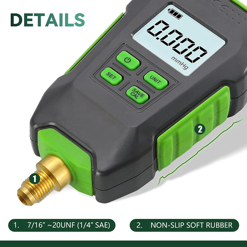 New 72PSI Digital Vacuum Gauge Digital Display Electronic High-Precision Pressure Counting Measuring Range 0-10000pa