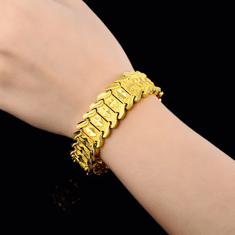 

Luxury 24K 9999 Pure Gold real gold Men's and Women's Strap Bracelet Fashion Luxury