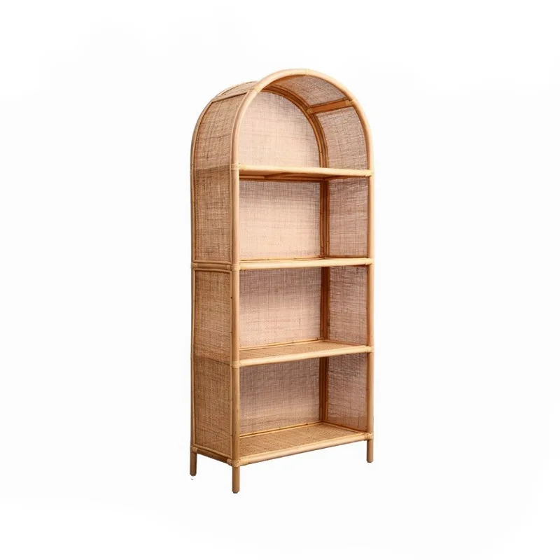 

Rattan bookshelves, shelves, decorative ornaments, homestays, handmade Indonesian rattan, home display shelves, living room
