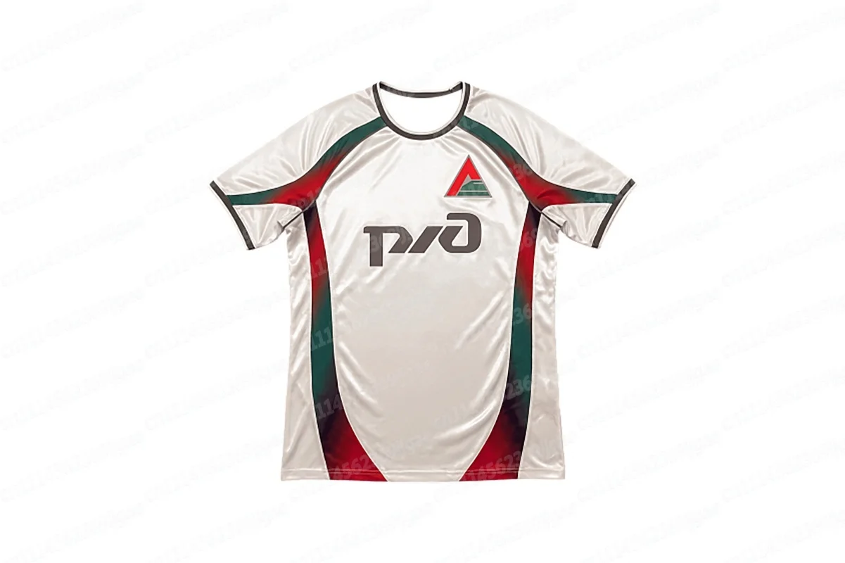 2627 FC Lokomotiv Moskau Heimtrikot, rotes und weißes Trikot mit vertikalen Streifen, kurzärmelig, Fußball-Fan-Trikot, passend für die ganze Familie. – Detail 5