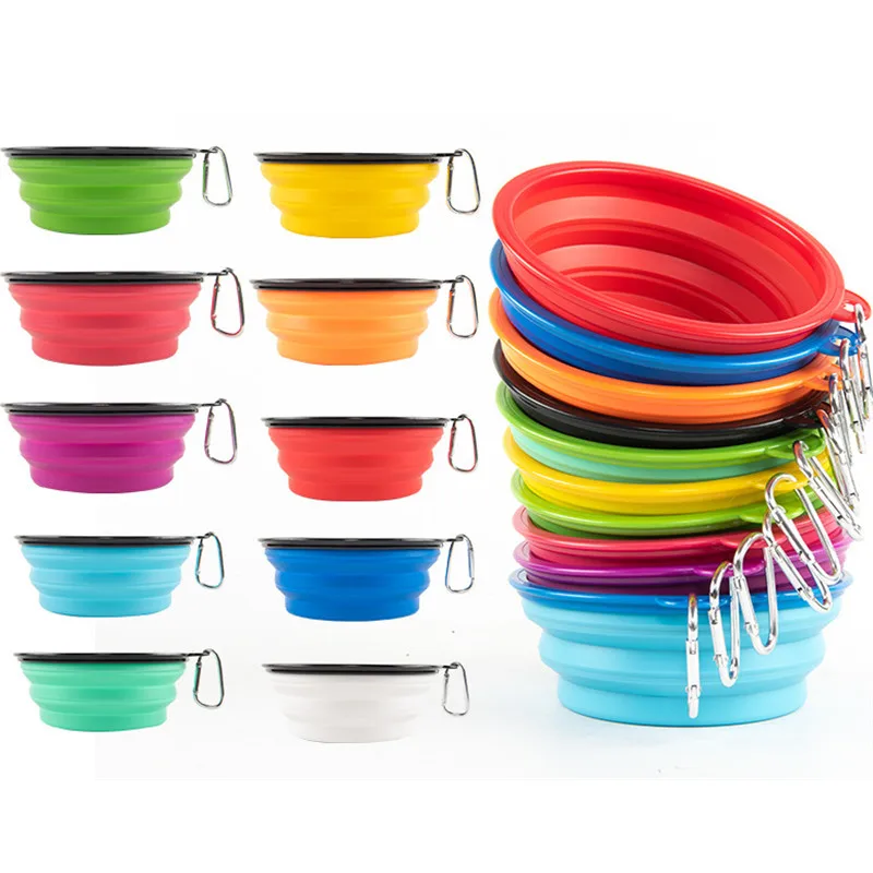 1000ml Large Collapsible Dog Pet Folding Silicone Bowl Outdoor Travel Portable Puppy Food Container Feeder Dish Bowl