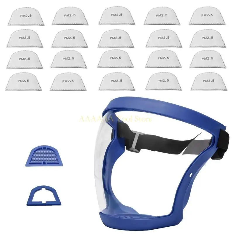 A2BE Pełna tarcza twarzy do narzędzia kuchennego motocyklowe maski wiatrowoodporne Maska tarcza twarzy z filtrem 20pcs