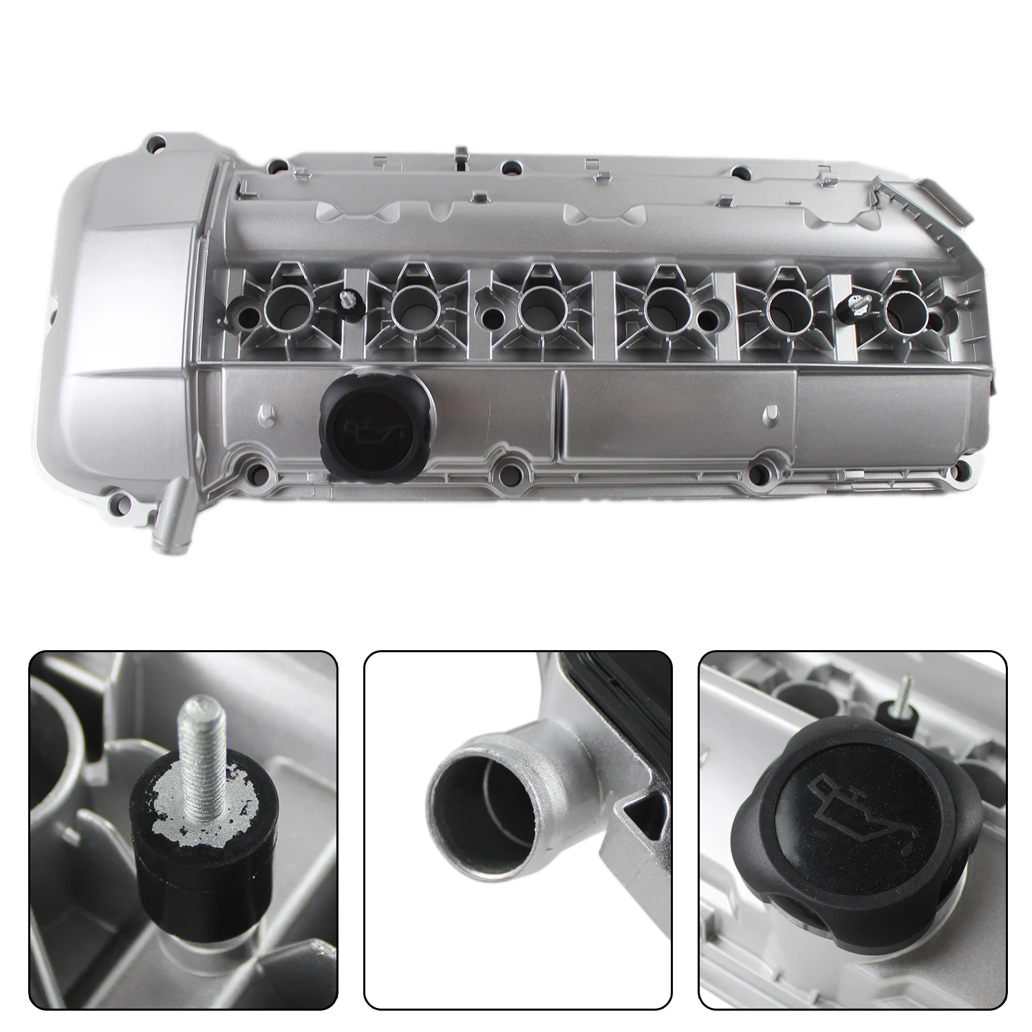 1Set Aluminum Valve Cover Kit for BMW E46 E39 E60 E83 E53 X5 X3 325CI 325I 325XI 330CI 330XI 525I 530I 330i Z4