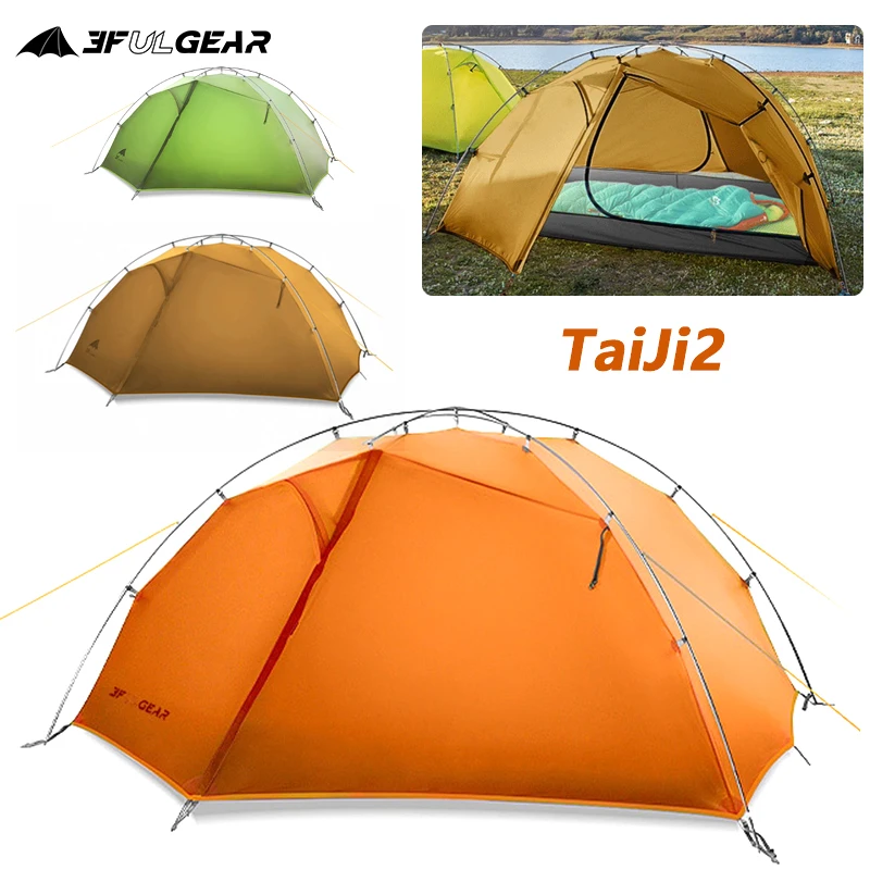 

3F UL GEAR TaiJi2 Camping Tent 15D Silicone 3/4 Season Windproof Double Layer Ultralight Outdoor Travel Hiking Tent With Mat