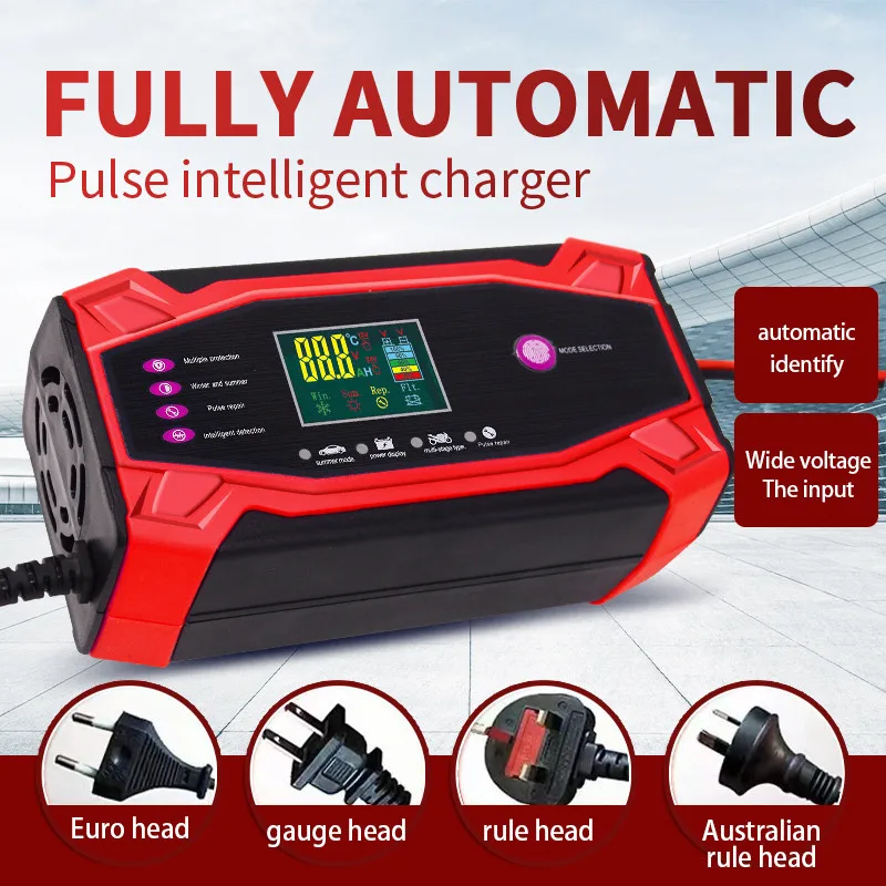 

Car battery charger Full intelligent lead-acid pulse repair motorcycle battery 12v24v10A charger