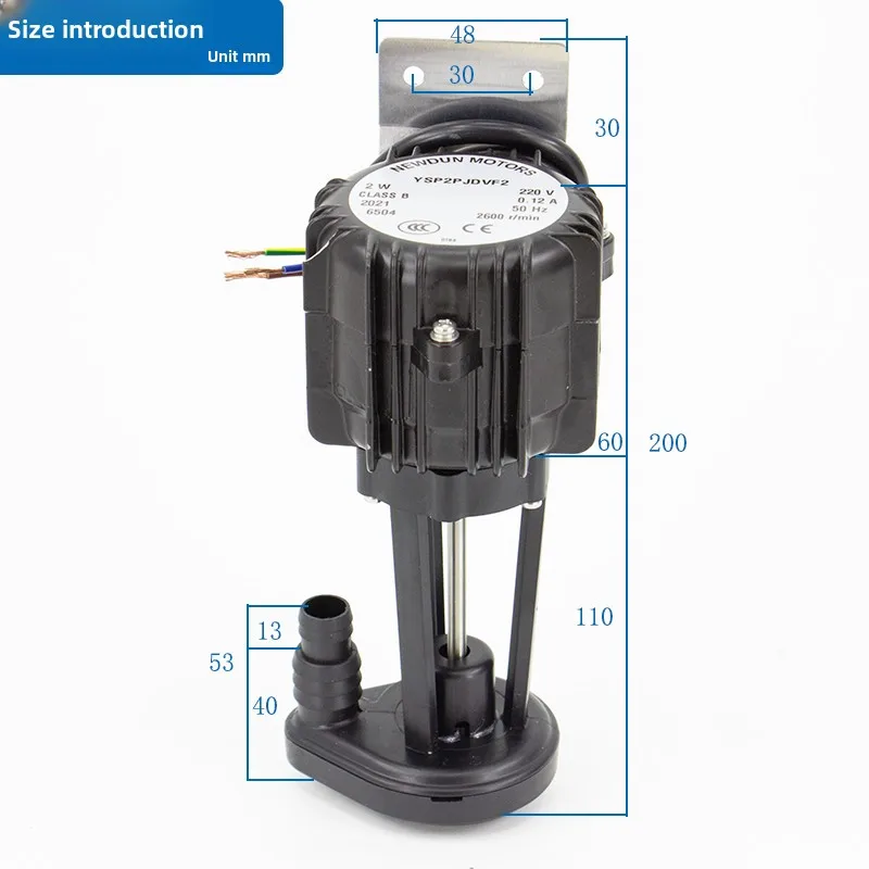 Máquina para hacer hielo de 2W, bomba  agua General, Motor  bomba  agua  220V YSP2P JDVF2, velocidad 2600RPM, 0,12A, 50H