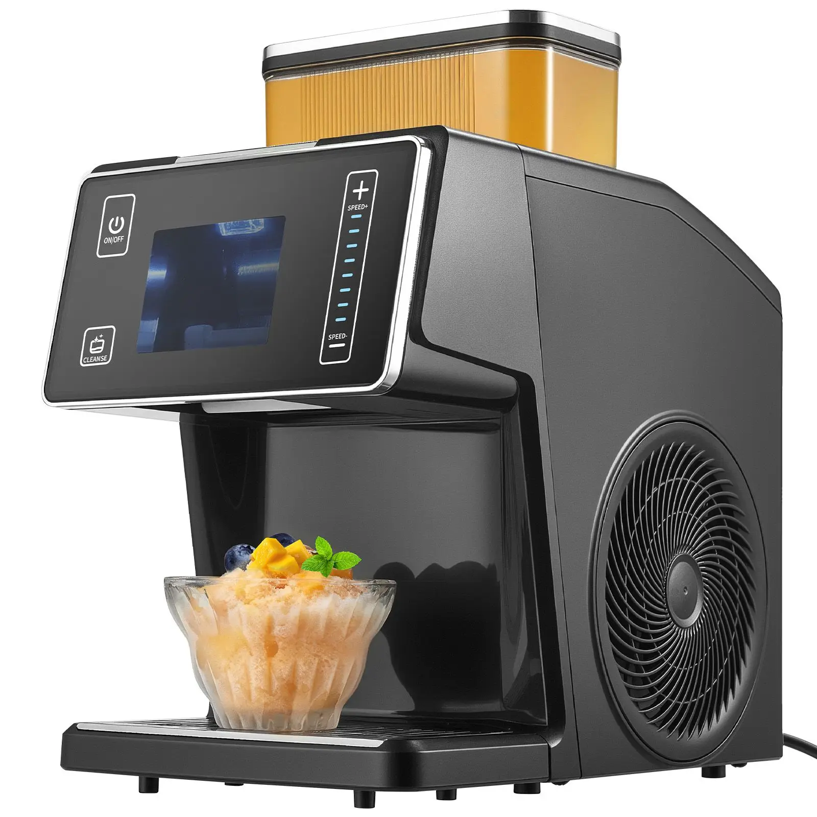 Snowflake Ice Machine, 44LBS/24H Snowflake Ice Maker, Ice-Shaver Machine with Stainless Steel Blade, Electric Snow Cone Maker wi