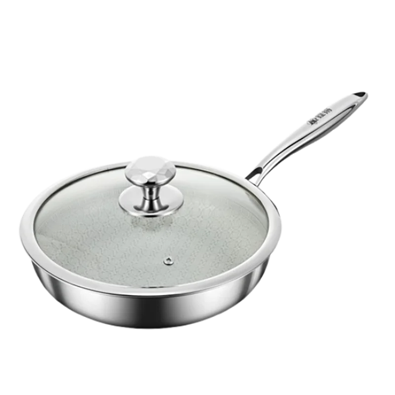 

316 Stainless Steel Frying Pan 24cm Ceramic Household Kitchen Utensils Non-Stick Cooking Wok for Sale