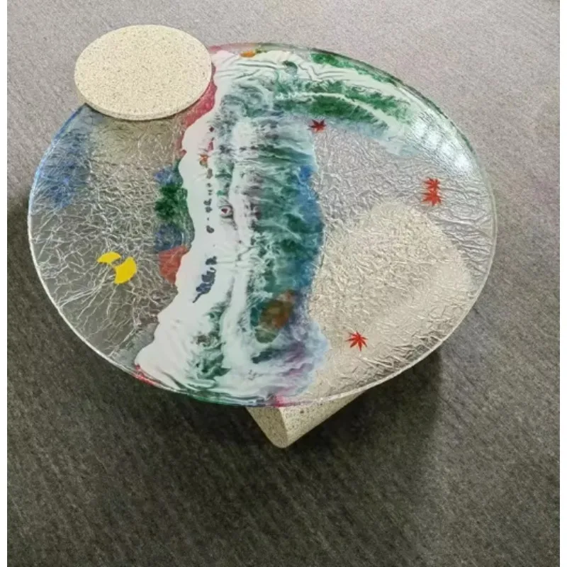 Modern simple natural wood resin river table durable waterproof art style catering hotel home furniture