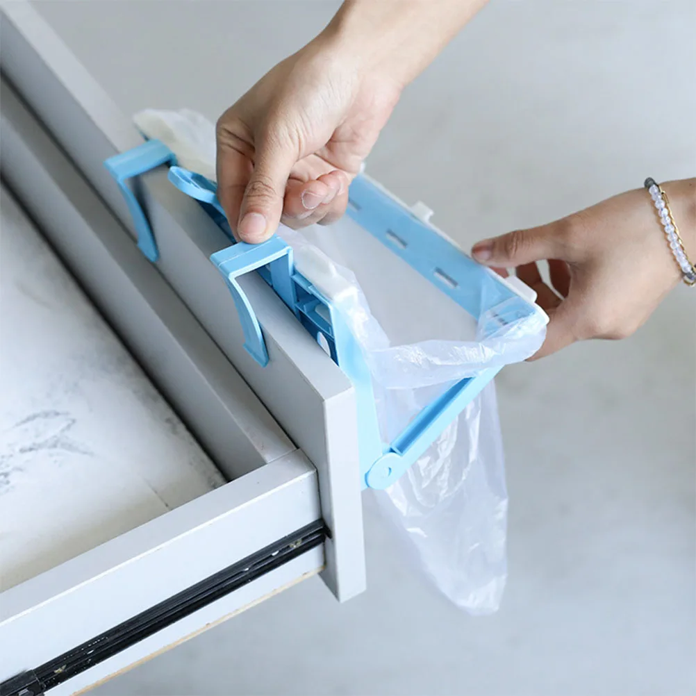 2 قطعة كيس النفايات المعلقة رف طوي Pp رفوف التخزين للمنزل المطبخ الحمام كيس القمامة الرف القمامة المنظم #6