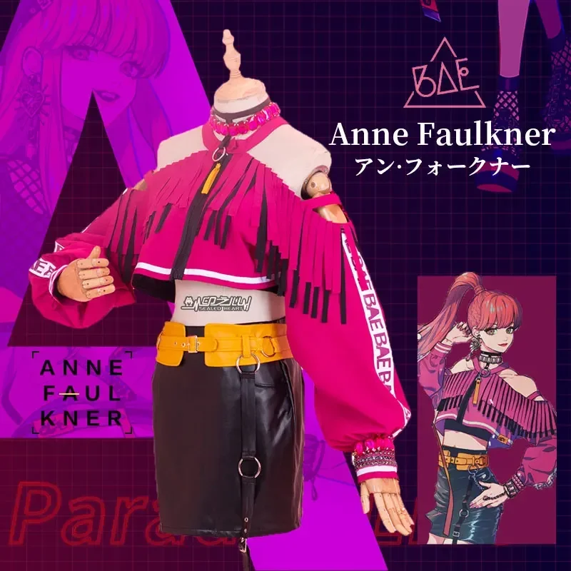 Game Paradox Live BAE Anne Faulkner Cosplay Costumes Hip Hop Rapper Suit Women Party Dress Halloween Uniforms Custom Made