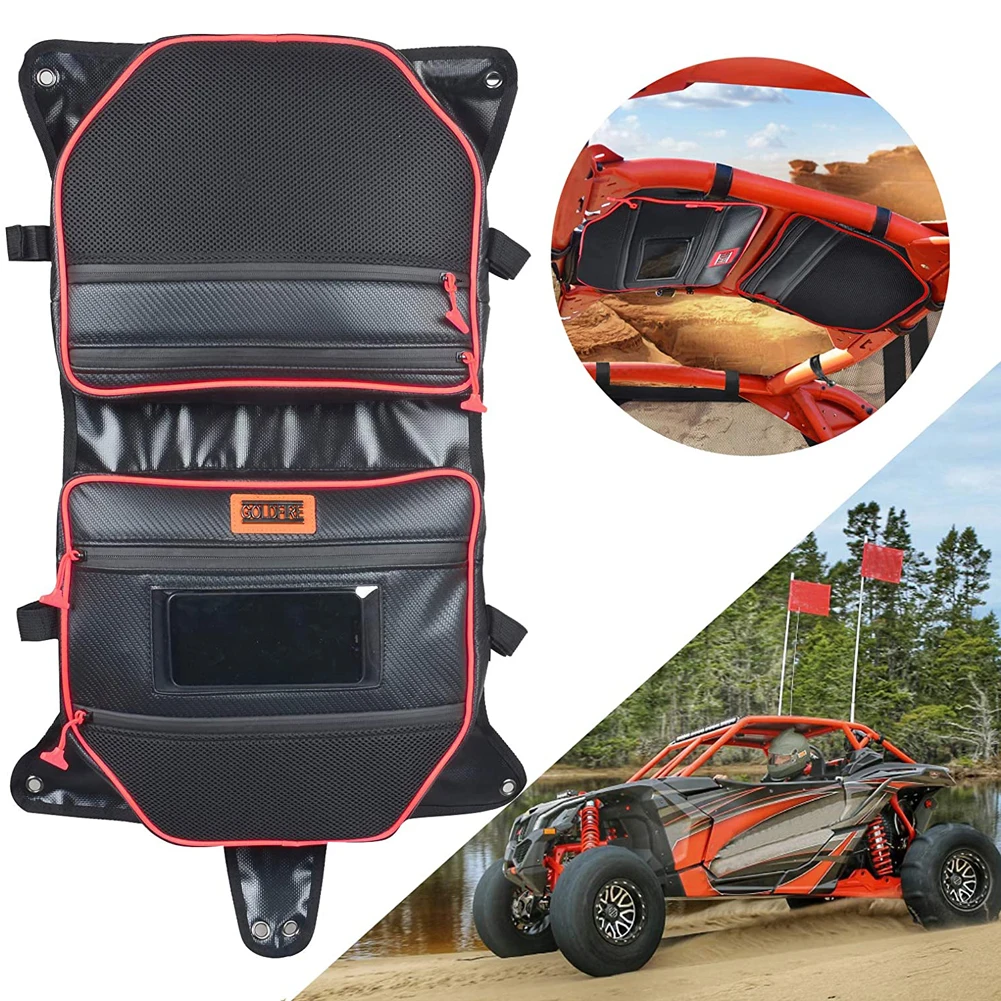 UTV Accessories Bags Waterproof Overhead Roof Storage Bag Organizer Fits For Can Am Maverick X3 2017 2018 2019 2020 Accessories