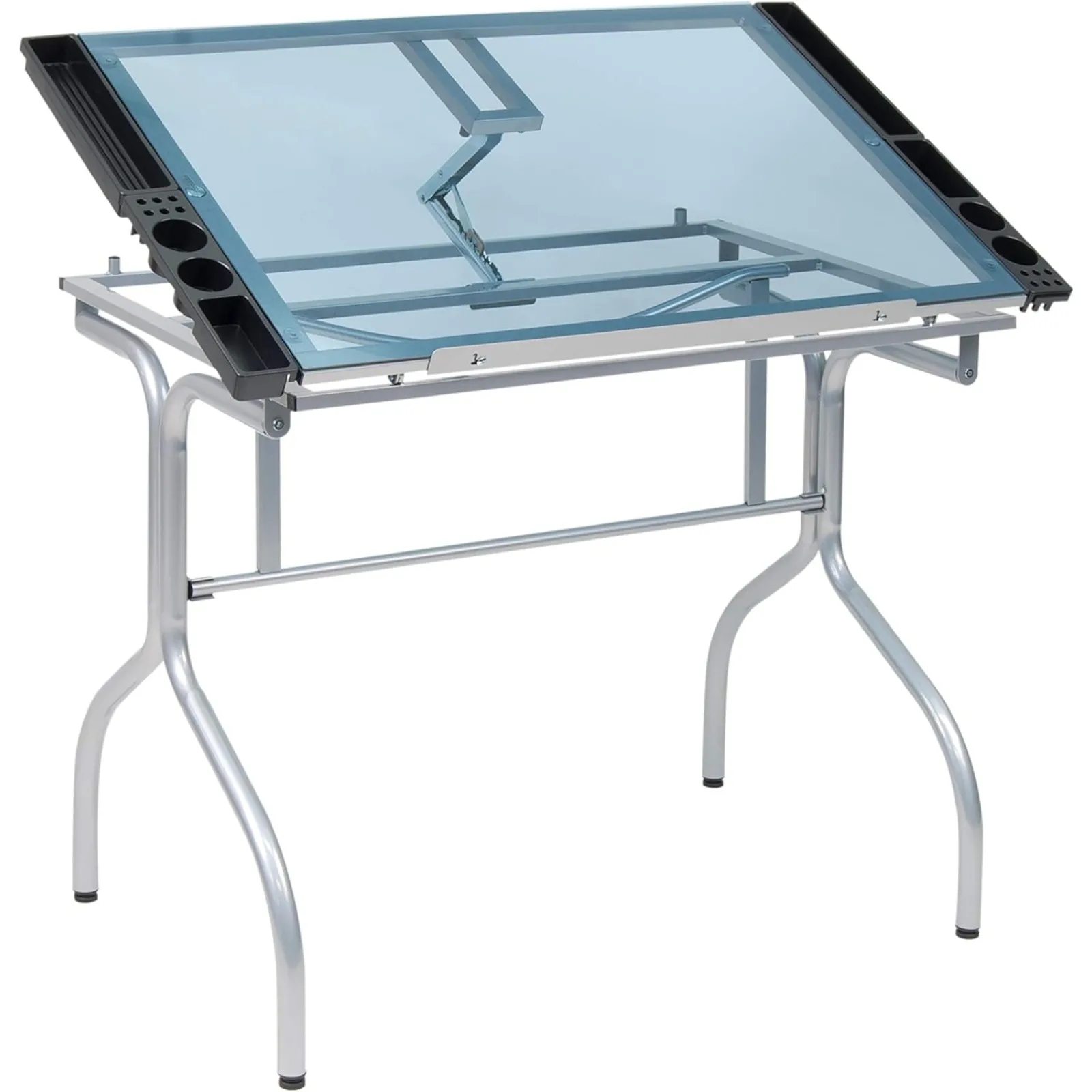 US Studio Designs Folding Modern Glass Top Adjustable Drafting