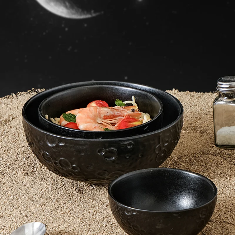 Eat A Small Noodle Soup Bowl, Eight-inch Tableware Ceramic Pure White Fruit Salad Bowl, Dessert Bowl, Pasta Bowl