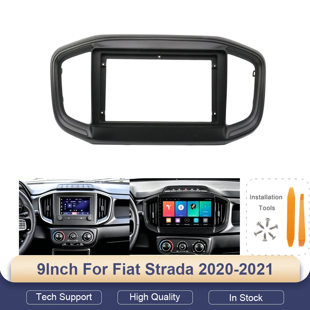 9inch For Fiat Strada 2020-2021Car DVD Radio Android stereo Harness screens accessories navigation dashboard cables frame canbus