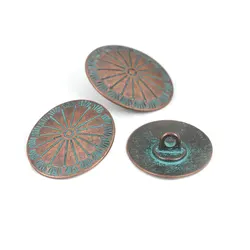 10pcs Bohemian Style Metal Patina Sewing Shank Buttons Oval Antique Copper Color Buttons Women DIY Coat Knitting Tools 25x22mm