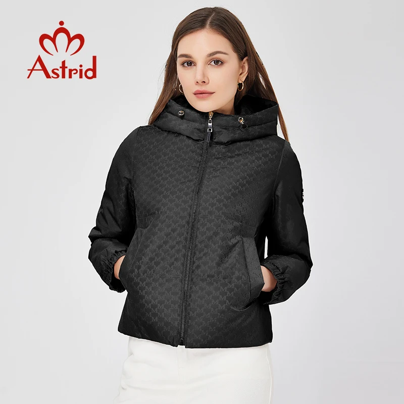 Astrid Women's Spring Jacket 2023 Short Thin Cotton Padded Coat Woman Clothing Female Warm Parkas Fashion Print Luxury Fabric