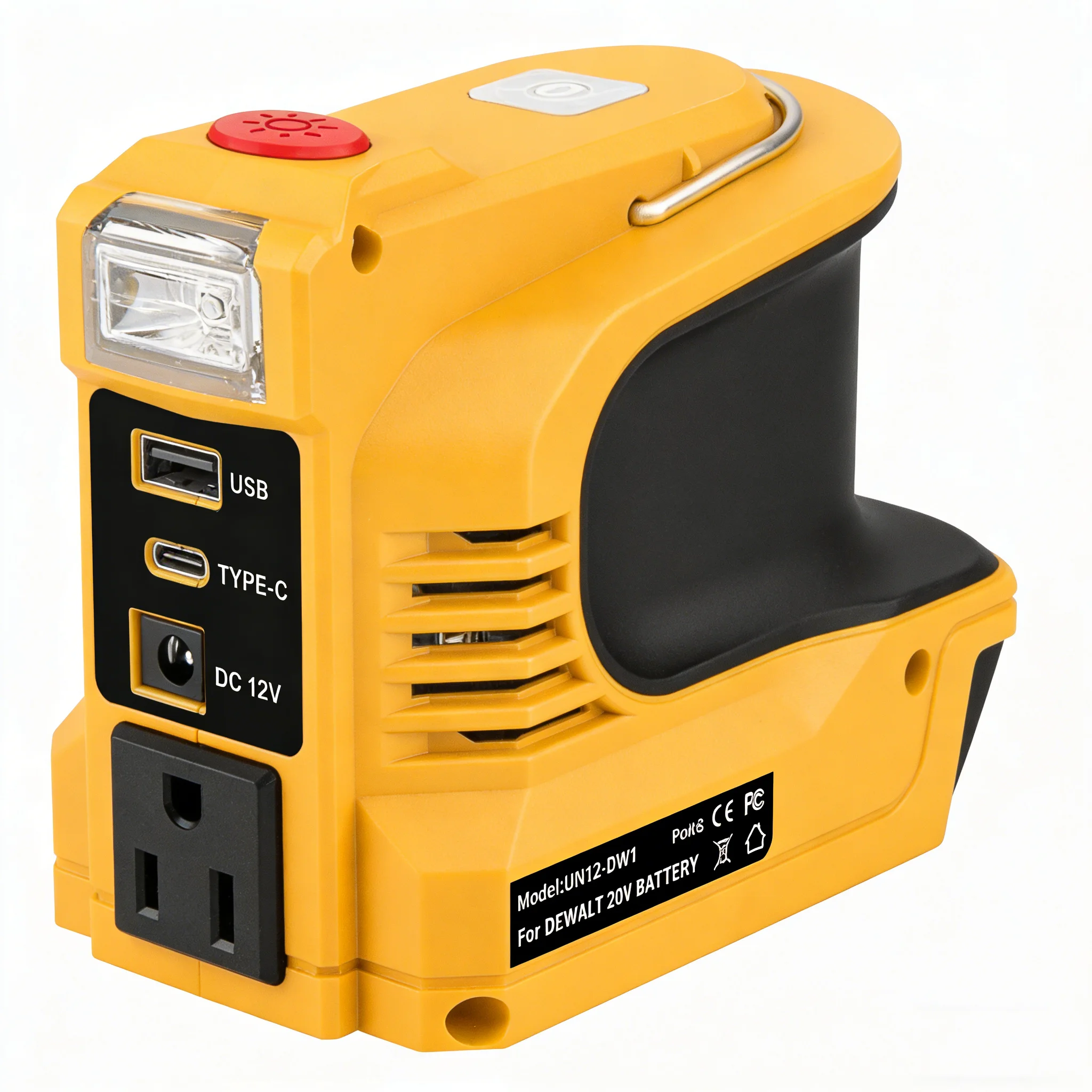 

220W Power Inverter D 18V To AC for Makita for Milwaukee for Dewalt for USB Type-C Output Outdoor Power Bank Inverter Adapter