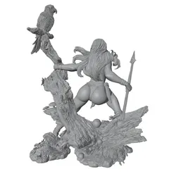 Miniatura guerrera femenina de resina – Figura GK 75/100/120mm – DIY sin montar