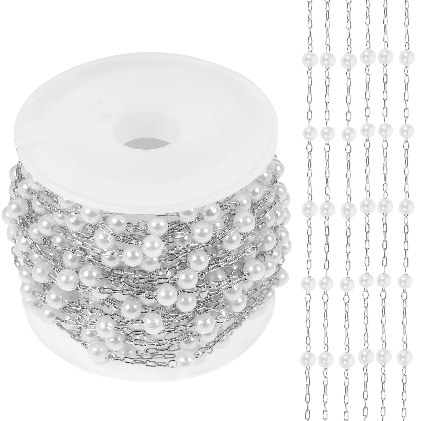 1 Roll Pearl Beads Copper Chain For Jewelry Making Diy Necklace Bracelet Craft Bag Headdress Material Handicraft Supplies Decor