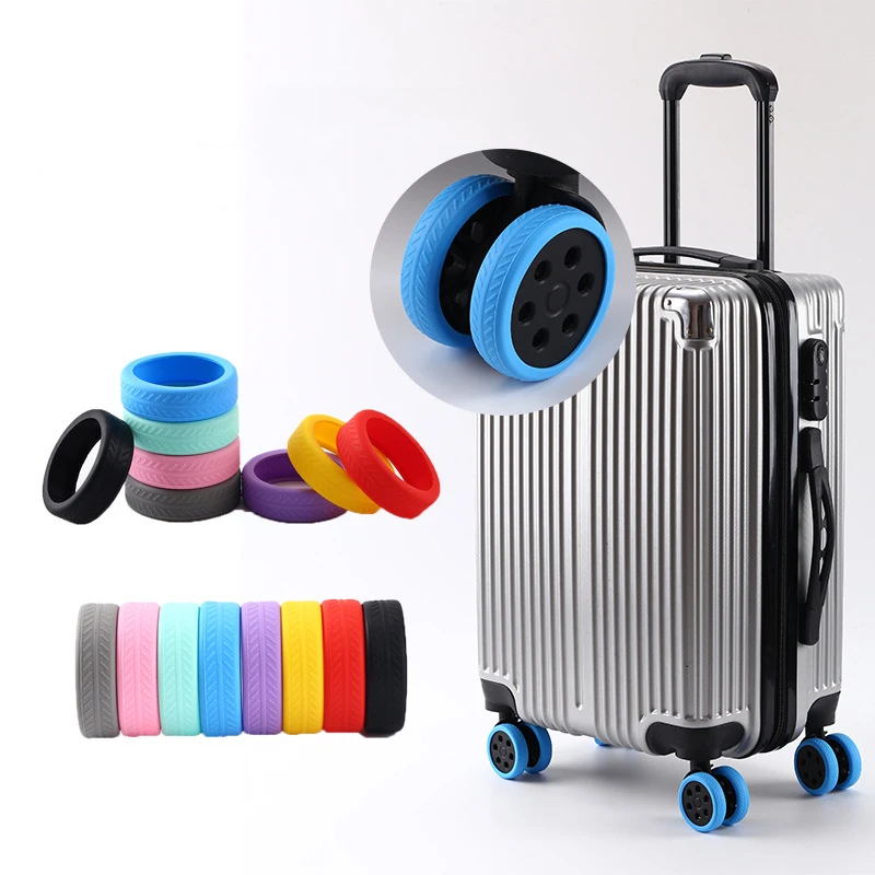 Newest 8/4PCS Rolling Luggage Wheel Protecter Silicone Travel Suitcase Trolley Caster Shoes Reduce Noise Cover Bag Accessories