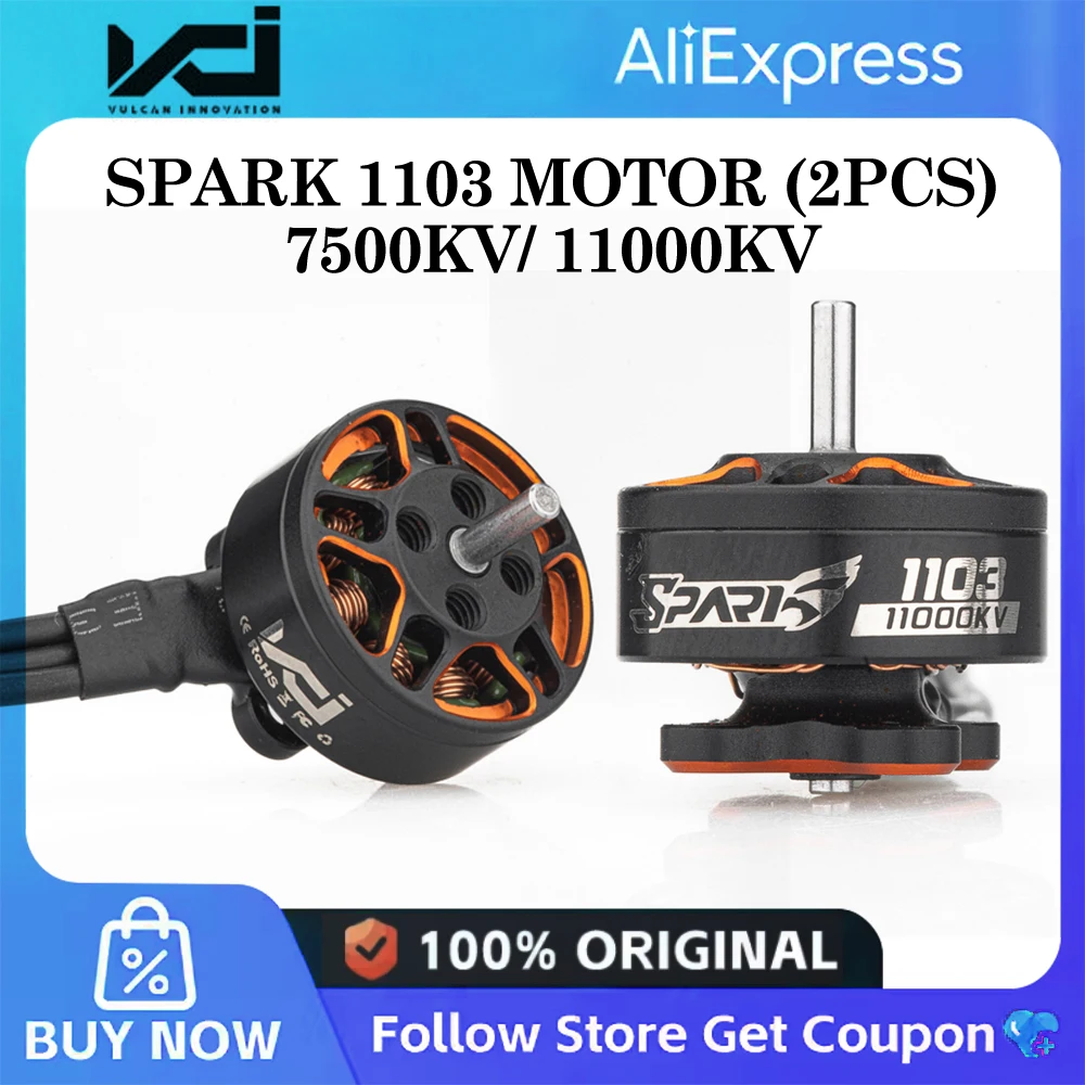 Moteur VCI SPARK 1103 (2 pièces) moteur sans balais 7500KV 11000KV pour Drone FPV Whoop quadrirotor bricolage
