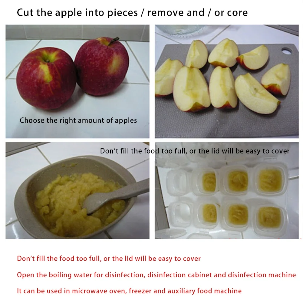 برطمانات أغذية الأطفال، تخزين أغذية الأطفال، حاويات أغذية الأطفال، أكواب تنبت، أكواب تخزين قابلة لإعادة الاستخدام وقابلة للتكديس مع صينية (9 قطع) ساخنة