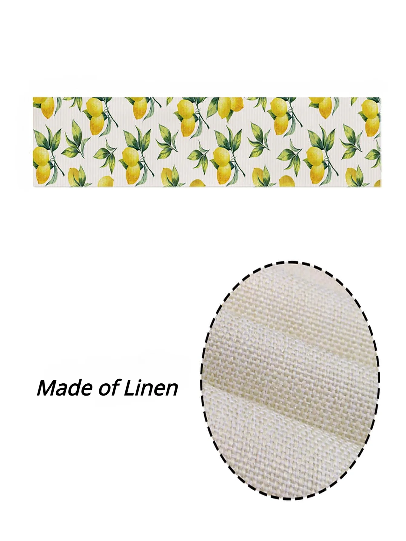 Summer Freshness Lemon Pattern Table Runner Linen Home Decoration Tablecover for Dining Room Wedding Holiday Party Tablecloth