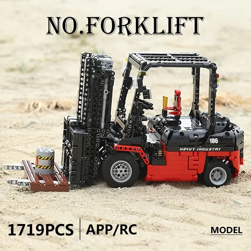 MOULD KING 13106 MOC Technical RC Forklift Truck 1719pcs Building Blocks Bricks Puzzle Educational Toy Christmas Gifts For Kids