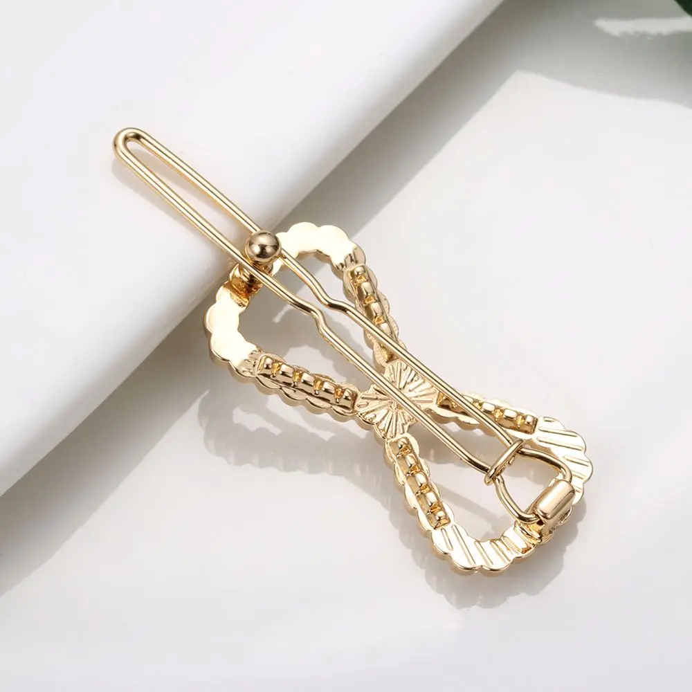 Fashion Metal Hair Clip Women Girls Elegant Design Triangular Star Round Hairpin Barrette Hair Pins Ponytail Hair Accessories