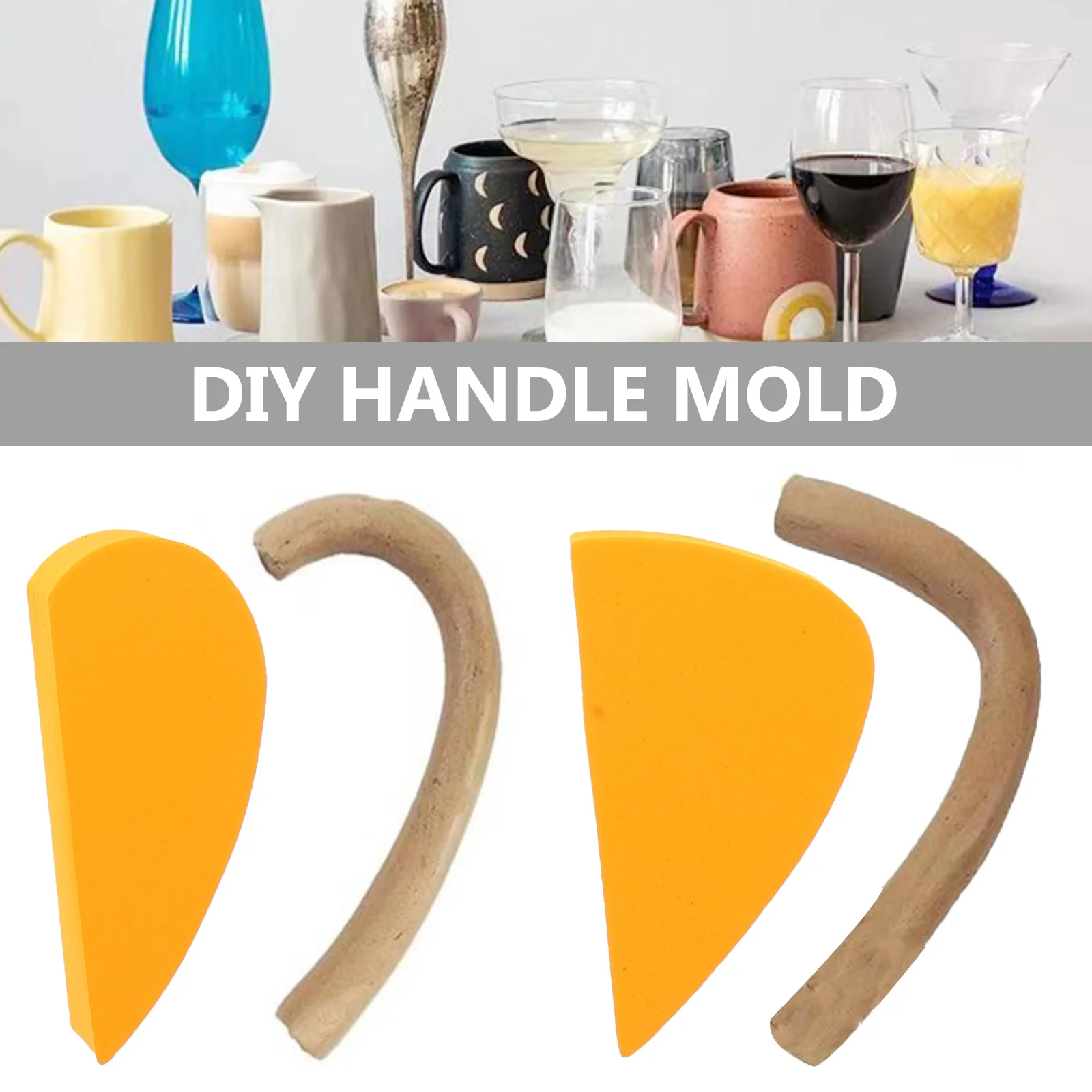 

12Pcs Pottery Mug Handle Molds Creative Small Handle Forms Mold Kit DIY Mug Making Tools Pottery Tools and Supplies