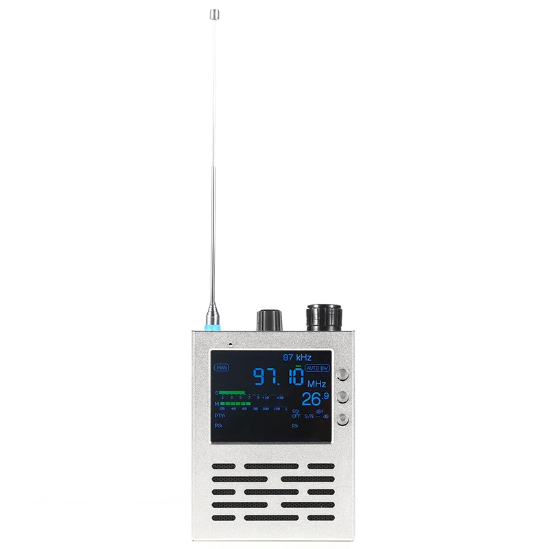 1.2 TEF6686 RDS Full Band FM/MW/Short Wave HF/LW Radio Receiver + 3.2inch LCD +3000MAh Battery + Metal Case + Speaker + Antenna