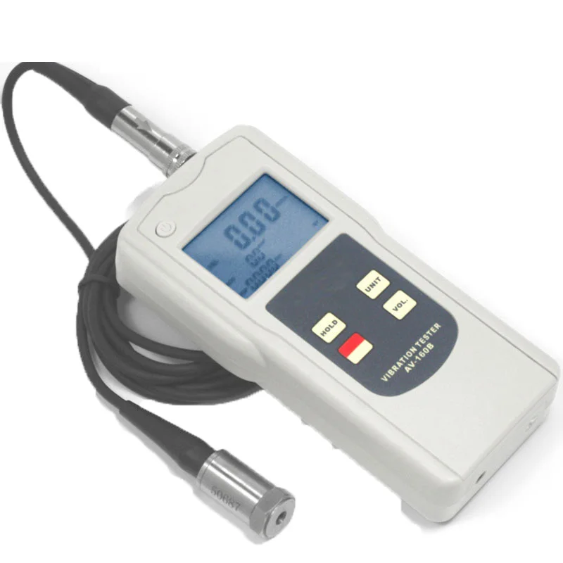 Digital Vibration Meter Tester Analyzer AV-160B with Acceleration Velocity Displacement Tester USB Cable and Software