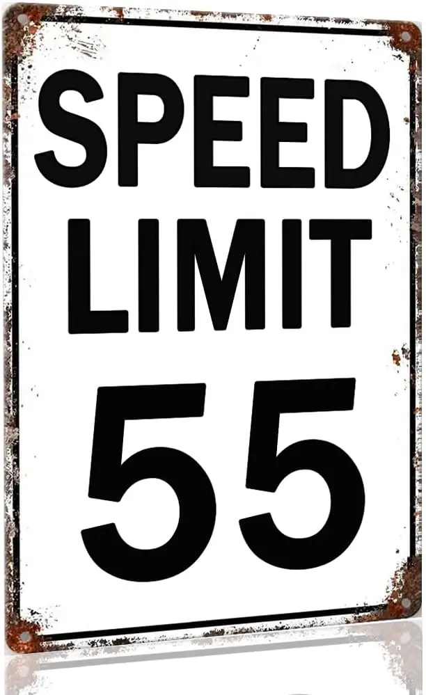 Speed Limit Sign Speed Limit 55 Signs Road Street Signs Metal 55th Birthday Gift Speed Limit 55 Birthday Party Decorations 8x12