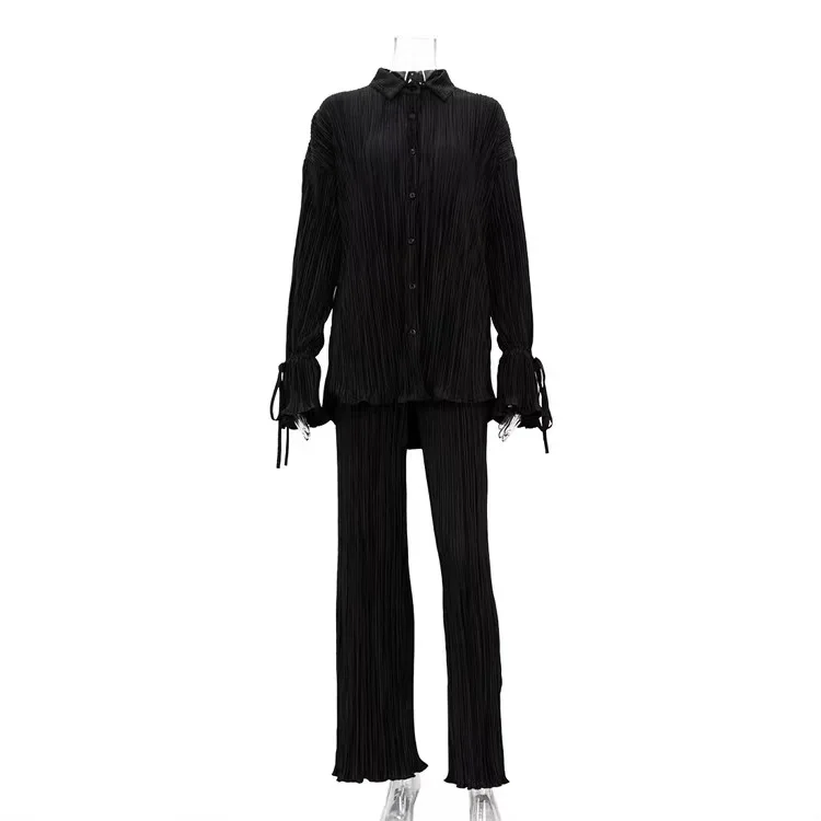 Flare Sve irt broekpak met wijde pijpen Dames Faion Set Herfst Ele Casual Outfit Combo