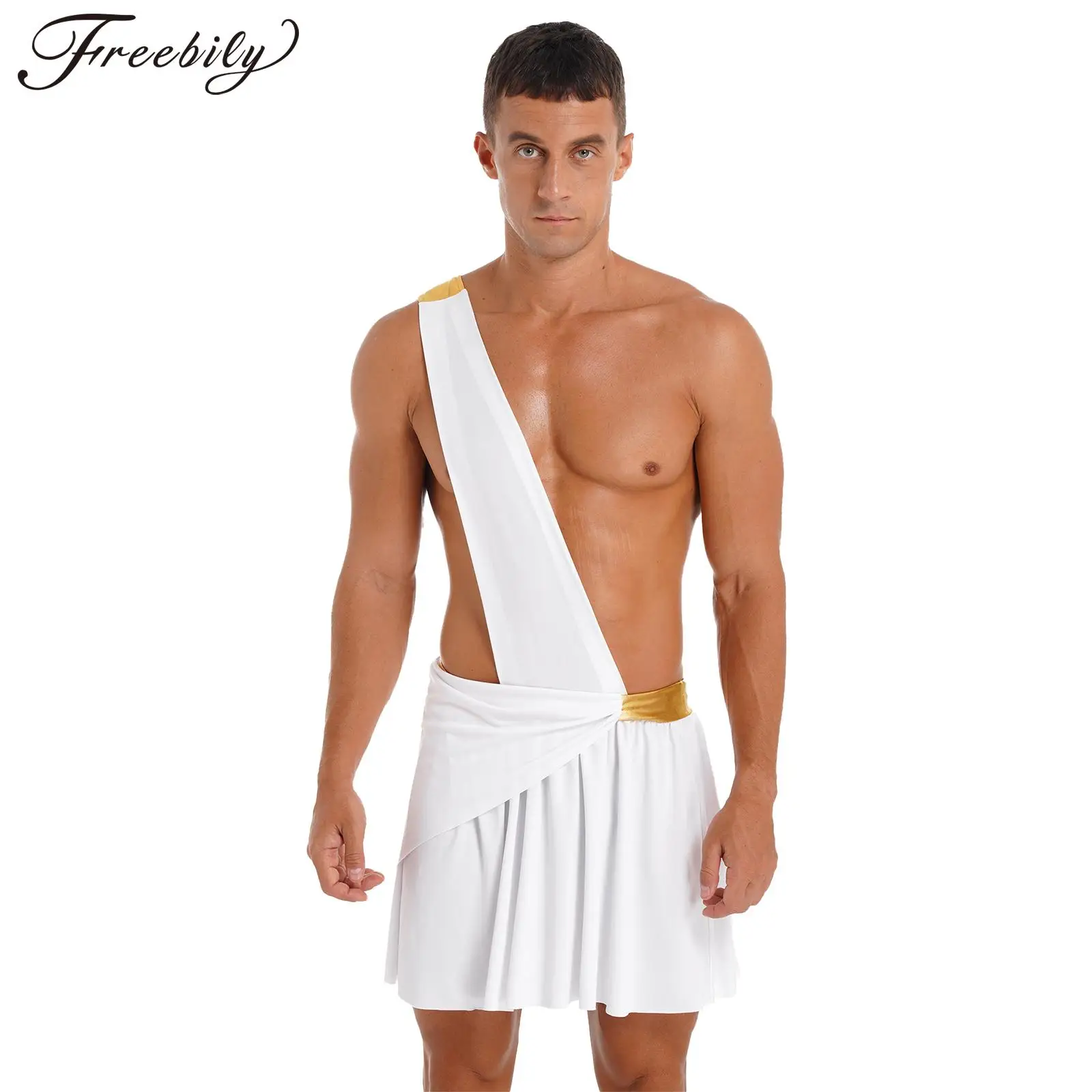 

Mens Halloween Cosplay Costume Ancient Greek God Gladiator Costumes Medieval Warrior Fancy Dress Up Roman Toga Caesar Clothes