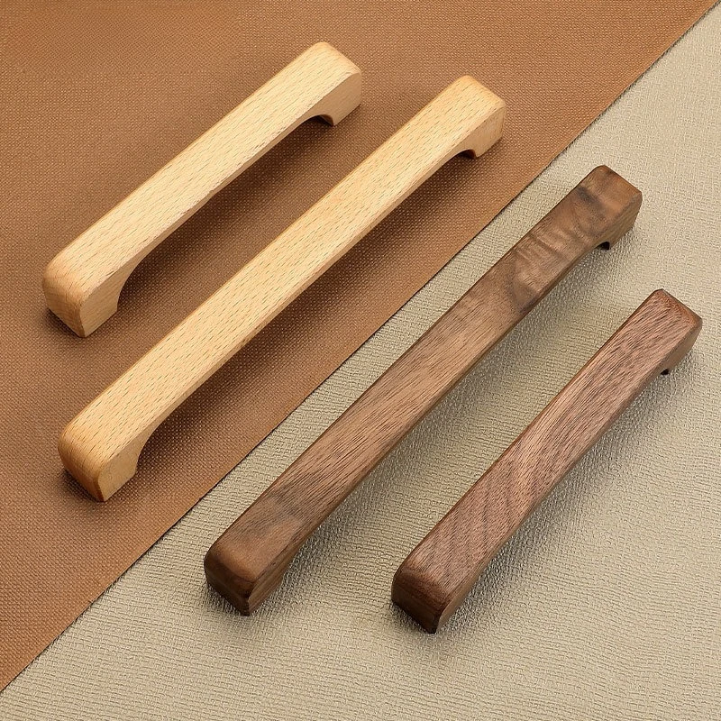 

Wooden Cabinet Handle Solid Wood Drawer Pulls for Wardrobe Door Natural Wooden Knob