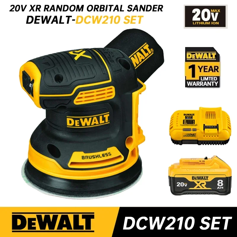 DEWALT DCW210 Orbital Sander With 20V Lithium Battery Brushless Cordless Vibration Polishing Woodworking Eccentric Sander